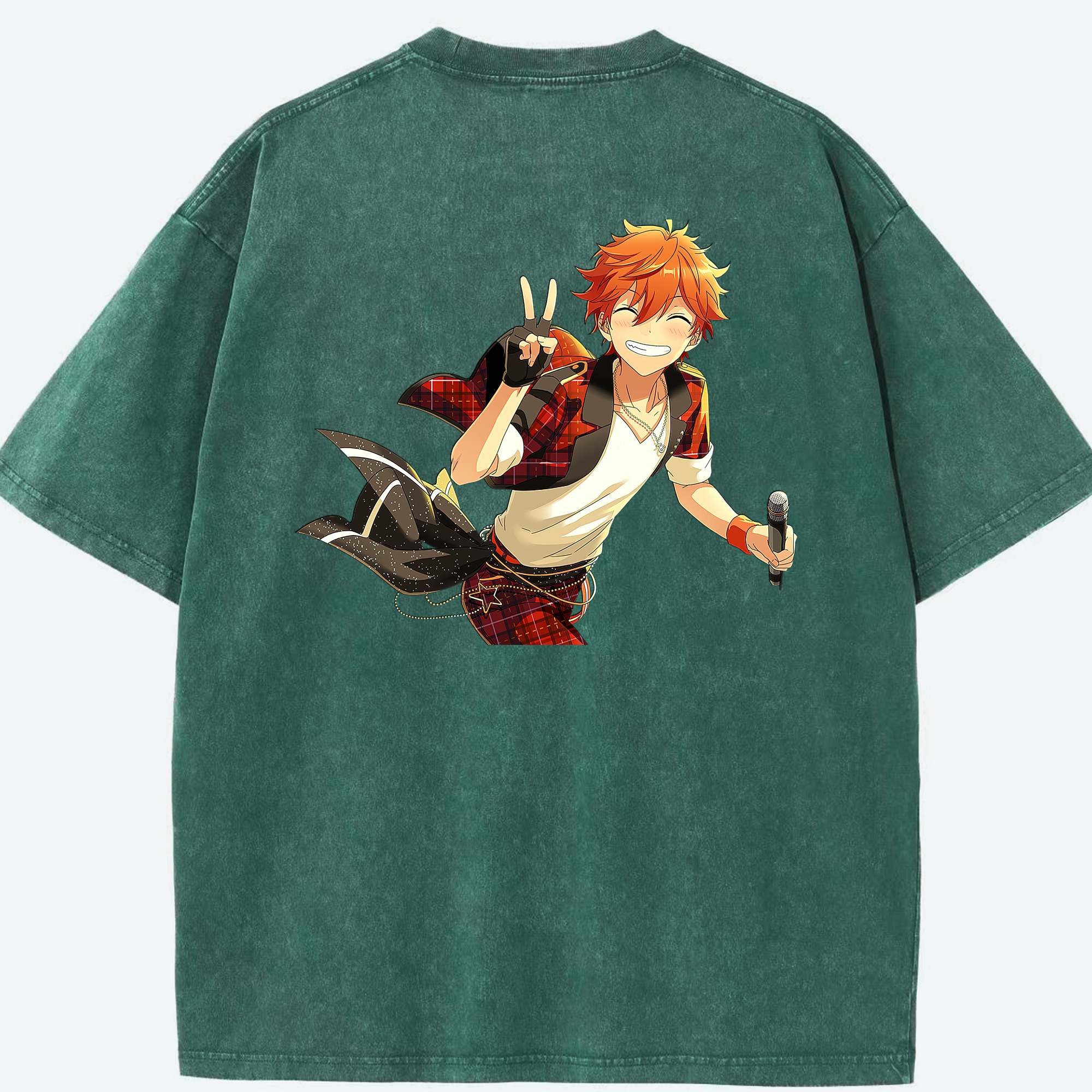 （画像用） あんさんぶるスターズ! Ensemble Stars 綿100% ヴィンテージ風 半袖Tシャツ（背面プリント）